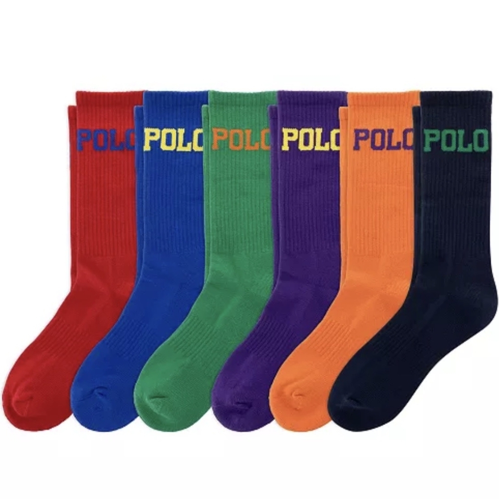 Polo Ralph Lauren Men's Color Polo Logo Crew Socks 6-Pack